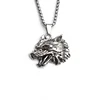 Tête de loup avec chaîne en acier inoxydable