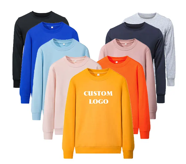 Custom Unisex Plain Crewneck Sweatshirt Embroidery Printing Logo High ...