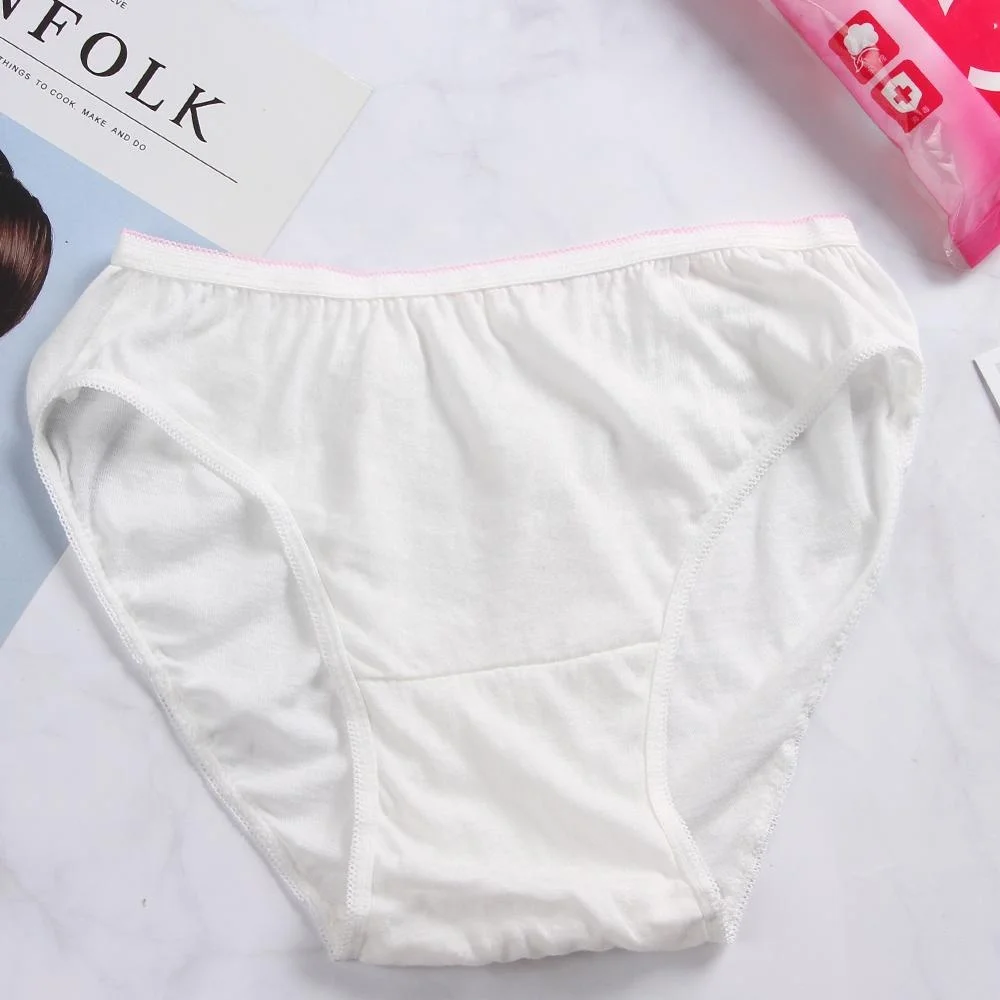100% Pure Cotton Underwear Disposable Panties for Women with High