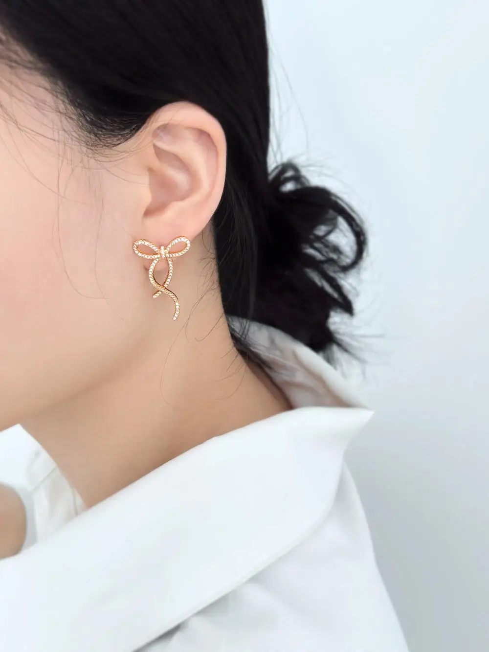 KAKODIY Gold Plated Designer Bow Earrings 925 Sterling Silver Fine Jewelry Earrings detail 6