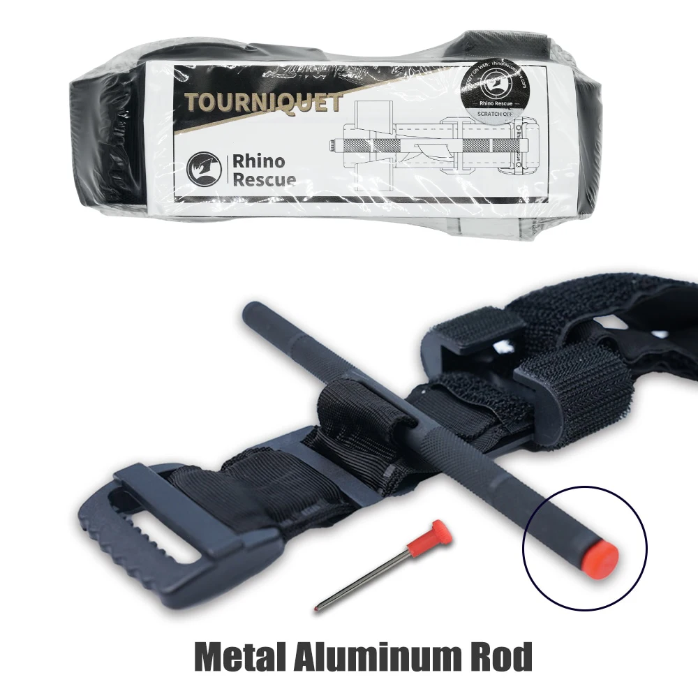 新品実物 米国FDA認証 RHINO TACTICAL 止血帯セット 自衛隊 使い捨て戦術止血帯ロッド医療用CAT止血帯Rhino Rescue（金属製