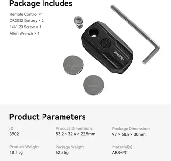 SmallRig Wireless Remote Control for Sony for Canon for Nikon Camera, Fits for Sony and Canon and Nikon-3902 detail image