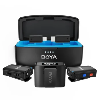 BOYA BOYAMIC Wireless Lavalier Microphone for iPhone Android Camera Vlog All-in-One Lapel Dual Mic System for DSLR YouTube Live detail image