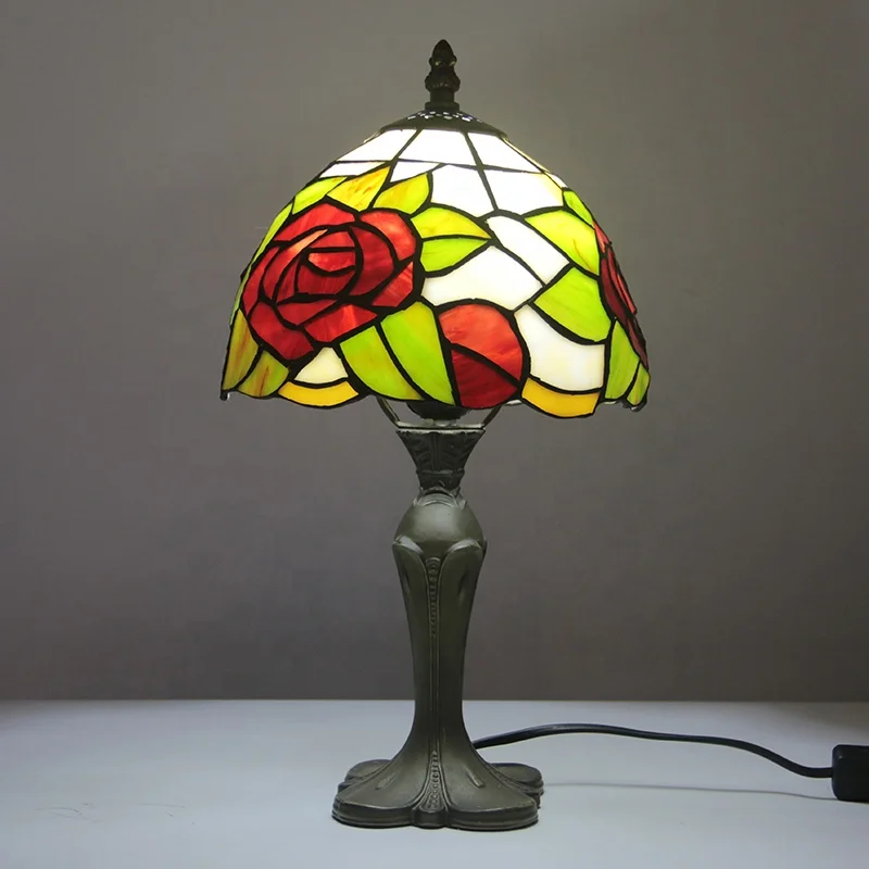 LongHuiJing Tiffany Lamp Dragonfly Style Stained Glass Table Lamps