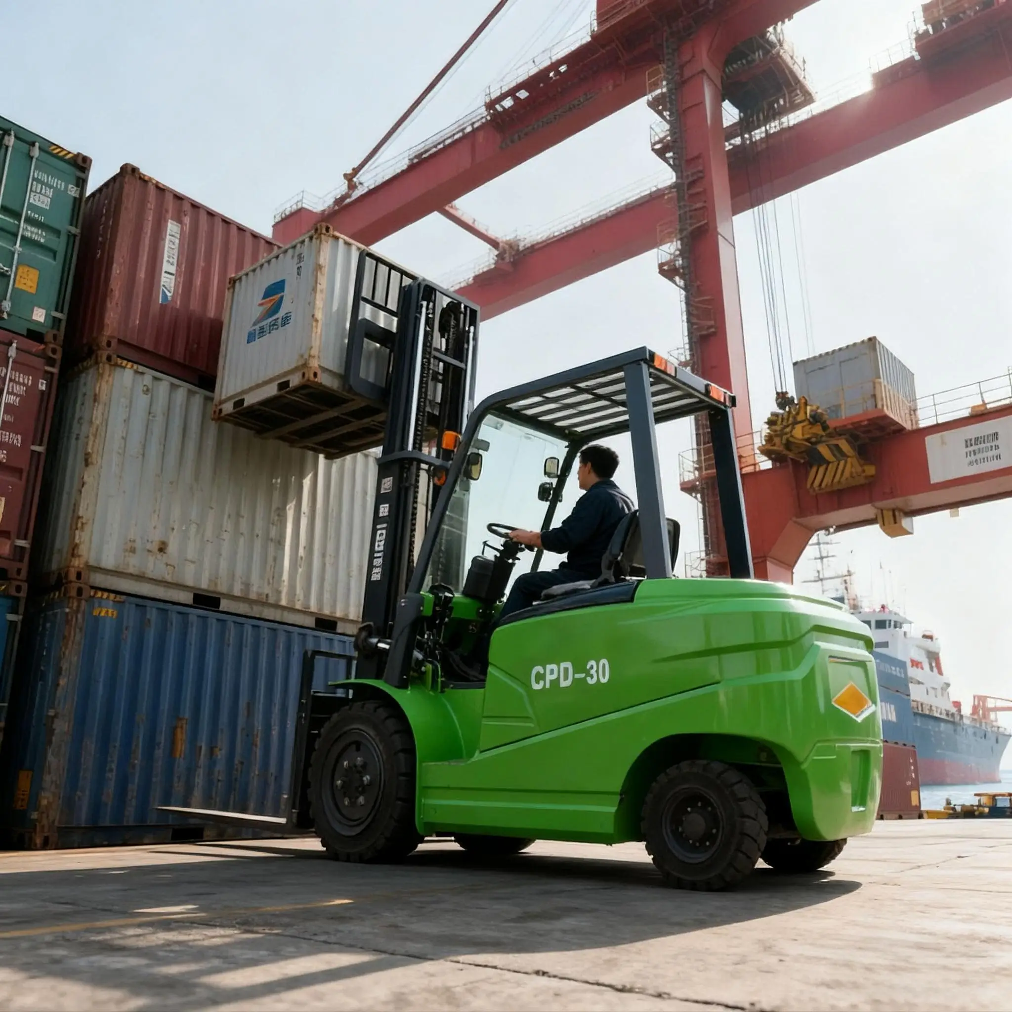 New 3 Ton Electric Forklift Lead-Acid Battery 60V/170AH Two-Stage Mast Solid Tire High Efficiency Zero Emission 1370x1200mm Fork