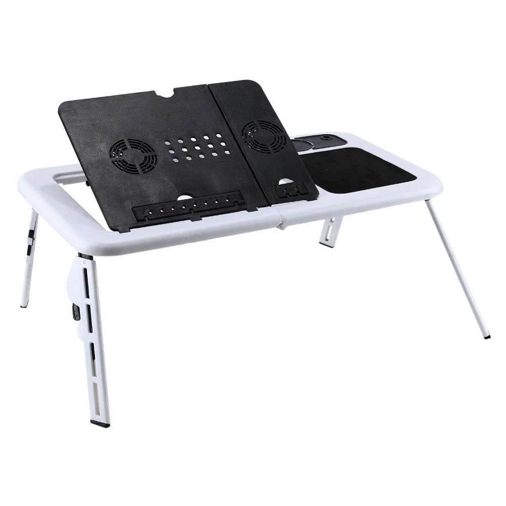 Folding Laptop Desk Adjustable Computer Table Stand Foldable Table Cooling Fa... 