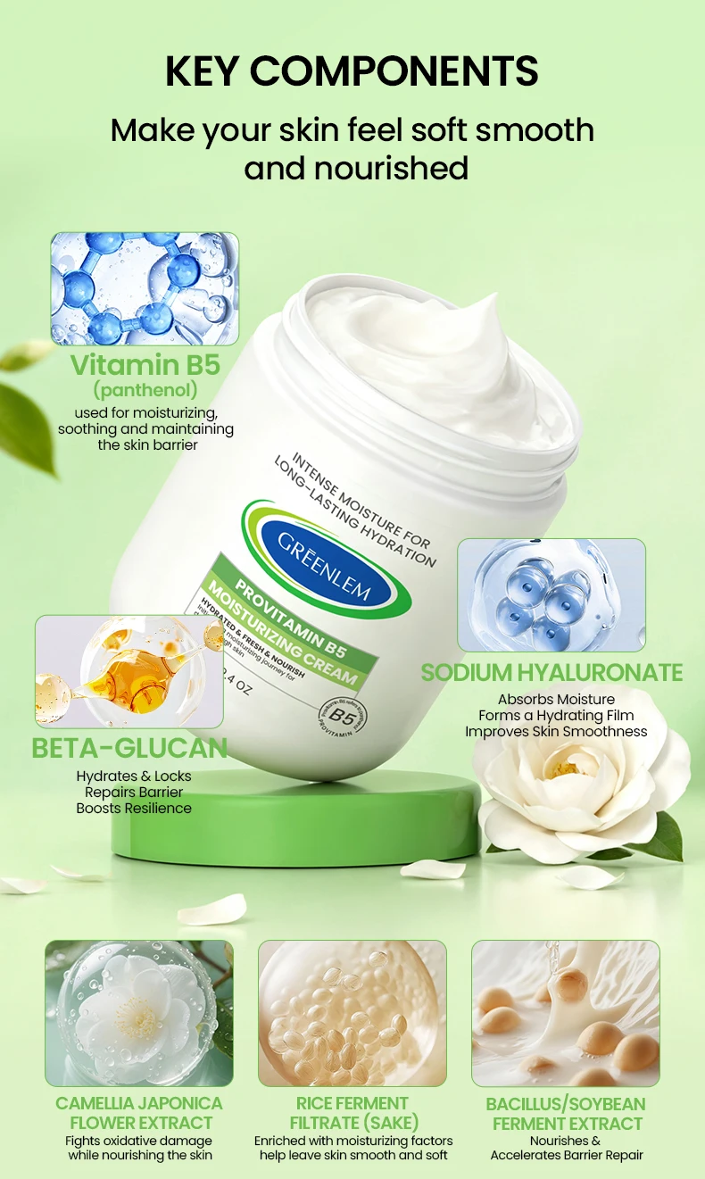 GREENLEM 550g Sweet Almond Oil Body Lotion VitaminE Enriched Deep Hydration Cream for Dry SensitiveSkin OEM/ODM Custom Barrier(pic4)