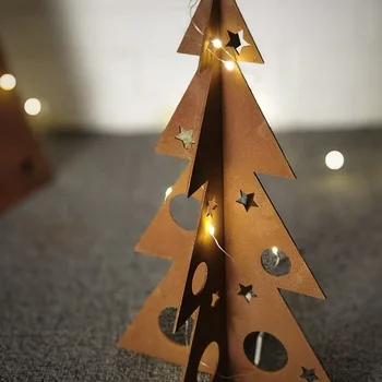 Laser Cut Xmas Decoration Craft Metal Christmas Tree Decor