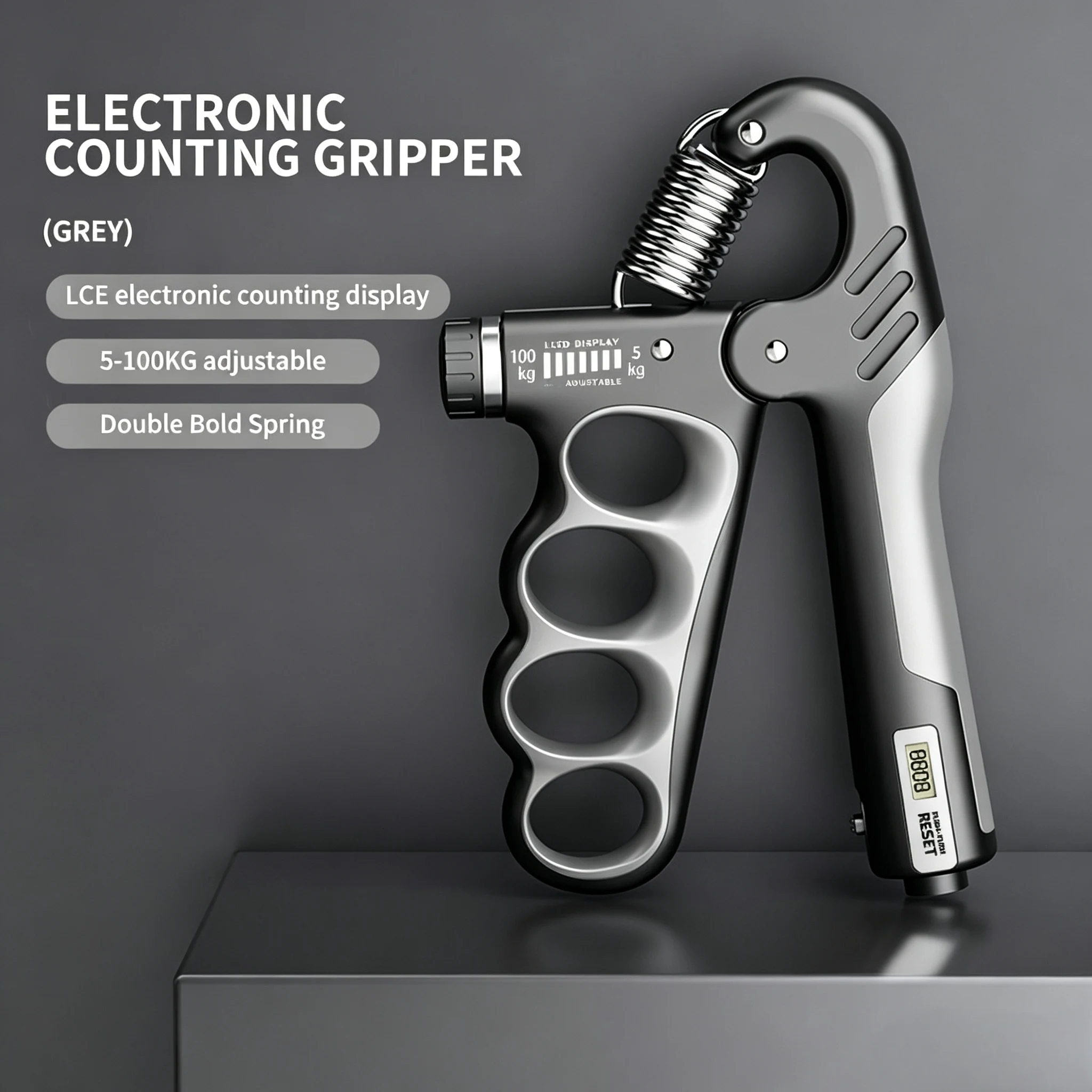 Adjustable 5-200KG Electronic Counting Hand Grip Strengthener, Hand Finger product detail 1