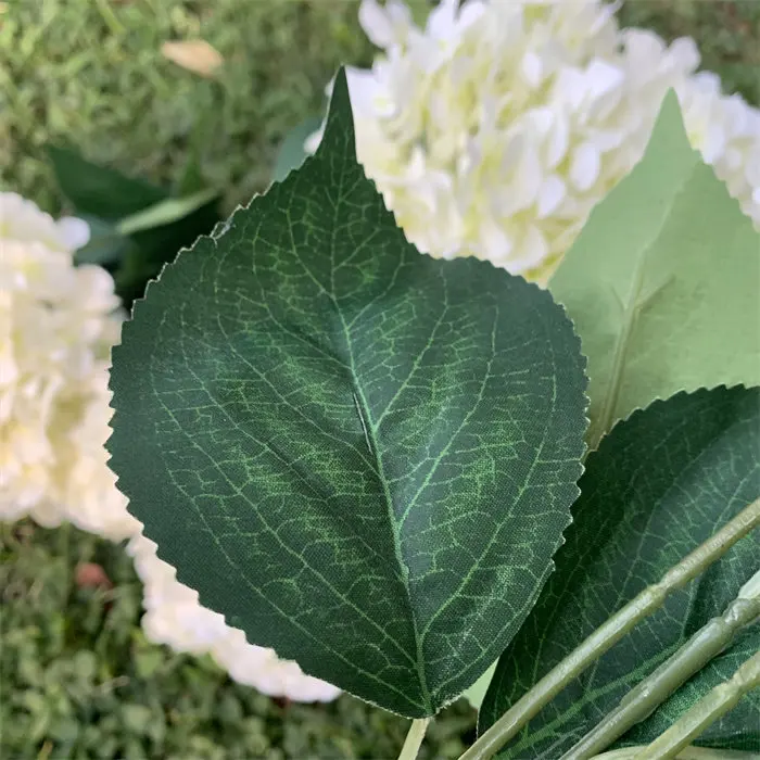 L163 Wholesale Ivory Bulk 5heads Hydrangeas Flowers Artificial Silk