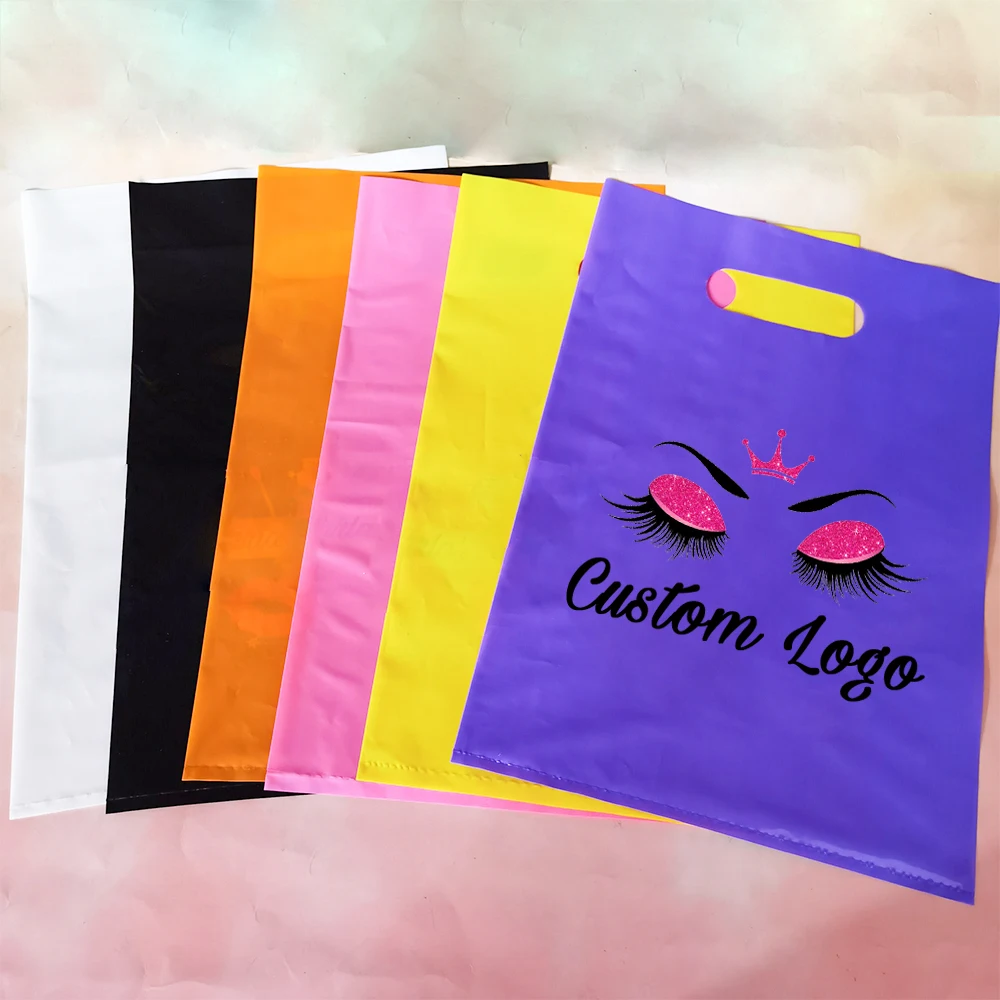 Custom Print Logo Plastic Shopping Bag Plastic Packaging Die Cut Handle