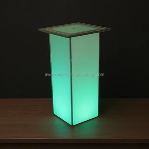 Modern LED Floor Table for Home Bar/Living Room Rechargeable with Remote Control Decorative Finish Rectangle Shape Fun Safe