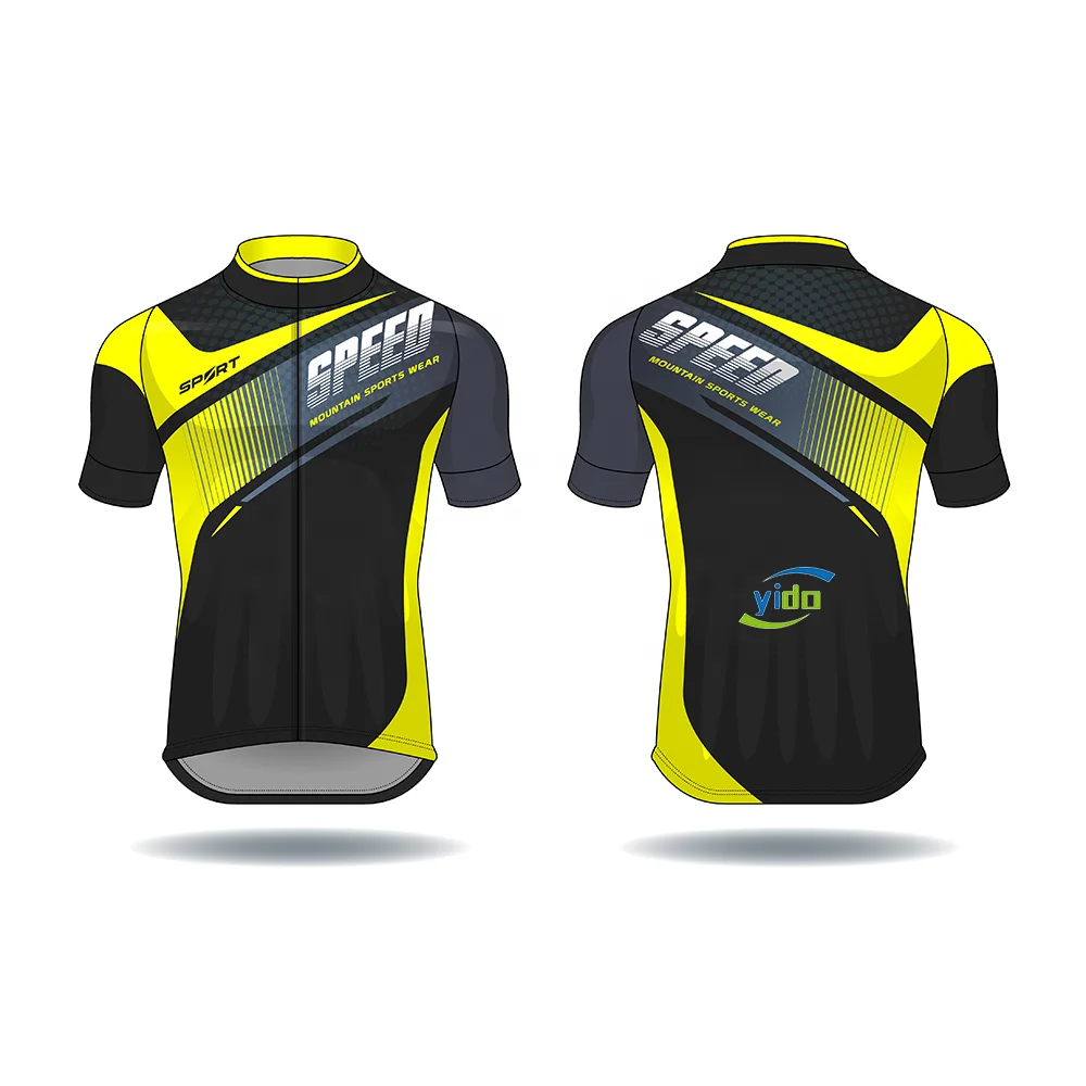 Camiseta de ciclismo a rayas azules personalizada, ropa de carrera