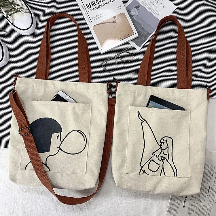 Custom Logo Size Printed Eco Friendly Recycled Cotton Tote