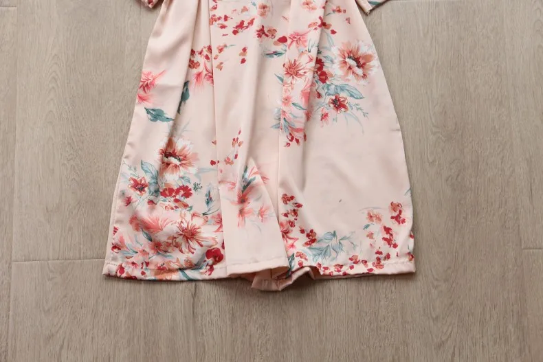 Floral pajamas women's sexy 5pcs ice silk thin nightdress long ladies nightgown