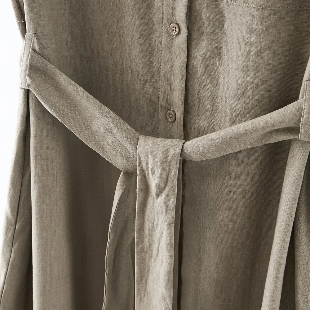 Linen shirt dress full length