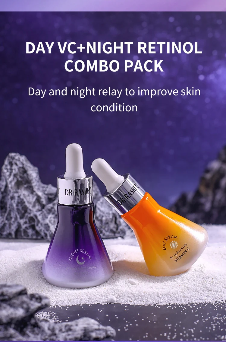 Dr Rashel Brightening Repairing Day And Night Use Retinol Vitamin C Serum Set For Face