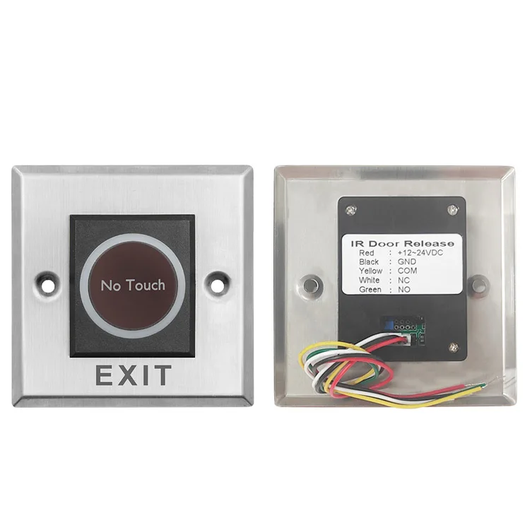 LED Indication Infrared Sensor Door Release Button Door Access Control No Touch Exit Button