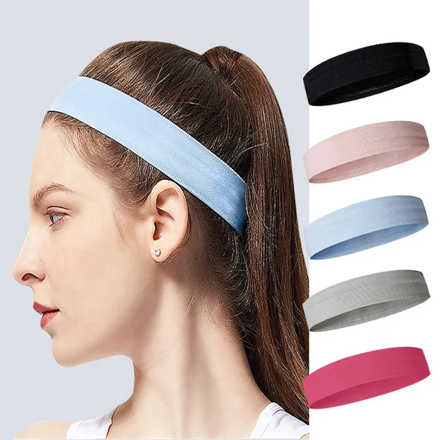 Korean Yoga Sports Elastic Hairband Women Casual Solid Color Soft Stretchy Head Band Customized Logo Hair Band