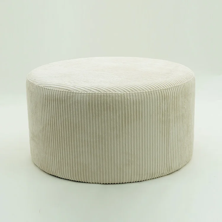 Hot Selling Modern Home Furniture Round Velvet Fabric Tufted Pouf Ottoman Stool Coffee Table Tuffed Ottoman