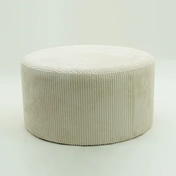 Hot Selling Modern Home Furniture Round Velvet Fabric Tufted Pouf Ottoman Stool Coffee Table Tuffed Ottoman
