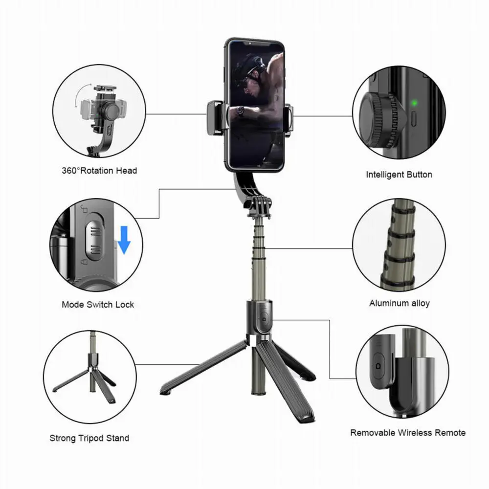 L08 Handheld Gimbal Stabilizer Mobile Phone Selfie Stick Holder Adjustable Stand