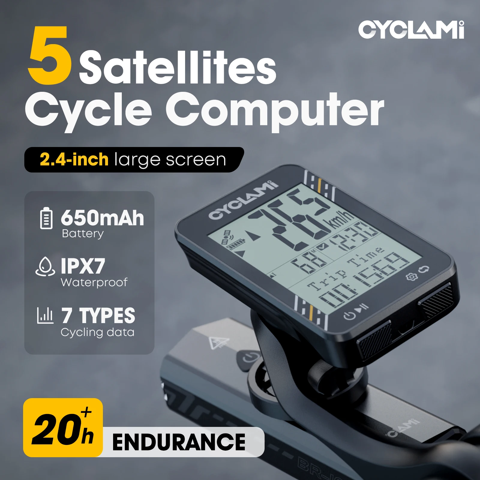CYCLAMI BKV-310 GPS Bike Computer - Wireless Odometer, Waterproof