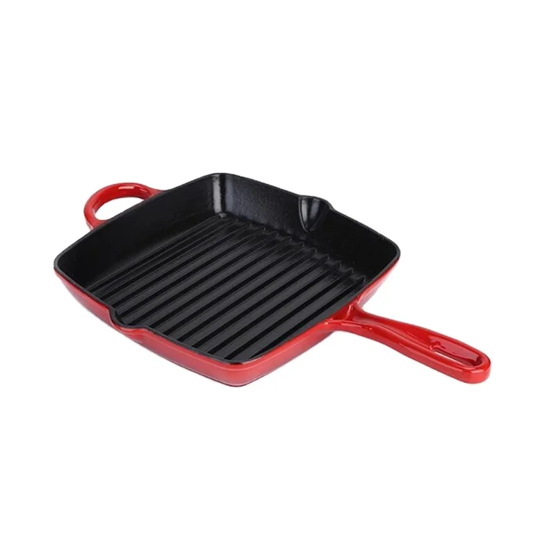 Customized Disposable Cast Iron Steel Steak Pan Plate Grill For Steak