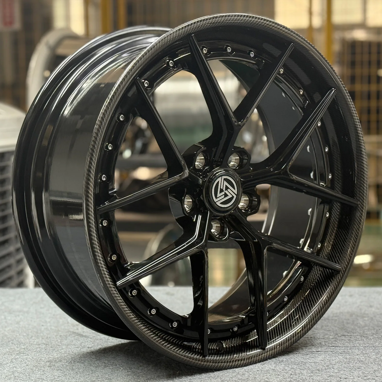 XL 2-Piece Carbon Fiber Wheel Deep Dish Concave Alloy Car Rim Custom Forged Racing Car Wheel 5x114.3 5x120 5x112 Wheels - Image 1