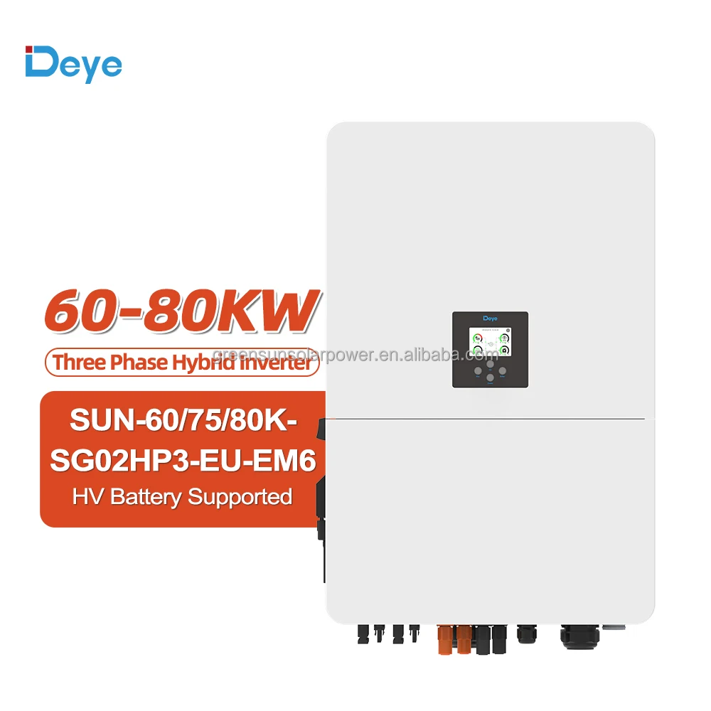 Deye High Voltage Hybrid Solar Inverter 60kw 75kw 80kw Europe Version ...