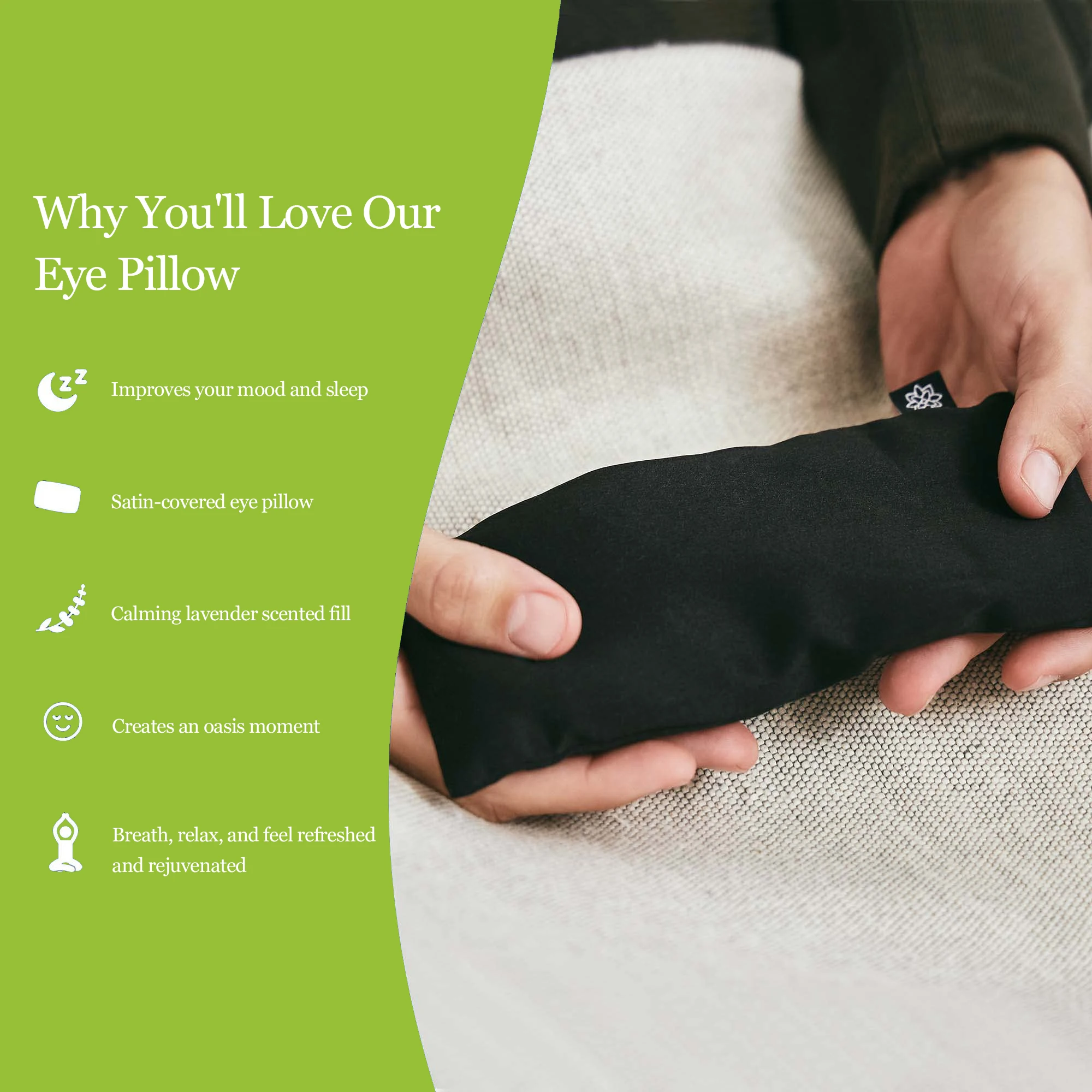 Custom Soft Organic Eye Pillow Mask Aromatherapy Meditation Silk