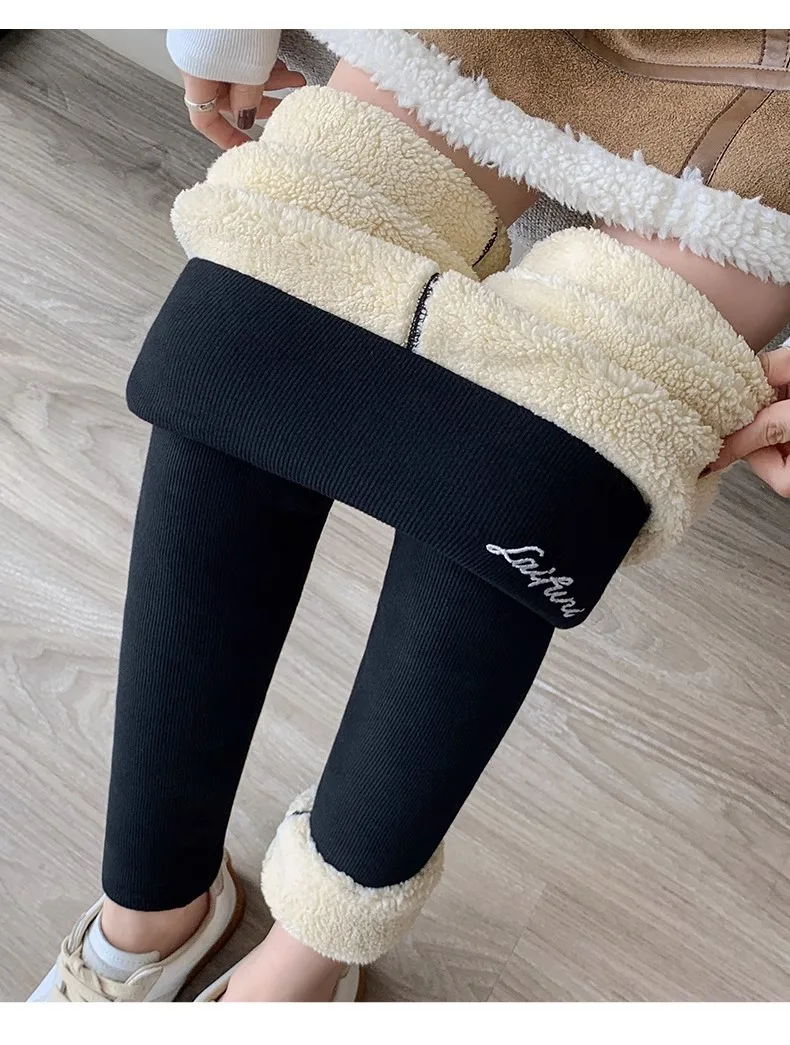 Women's Winter Thicken 380g Cashmere High Waist Warm Leggings