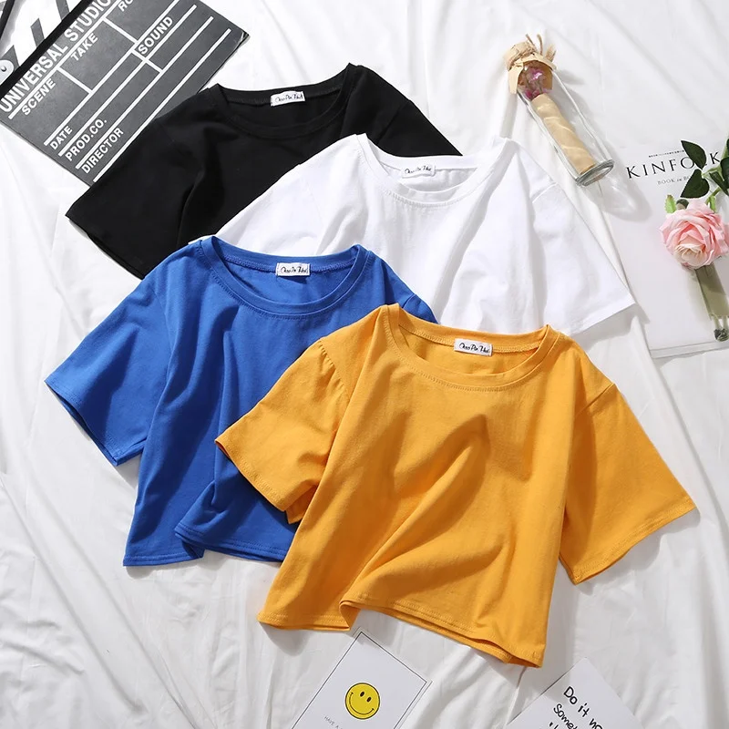 さらに100円引き◆WOOALONG◆Spin logo cotton crop T-shirt NEON COLLAGE Oversized T-shirt Organic Cotton – SÜ1