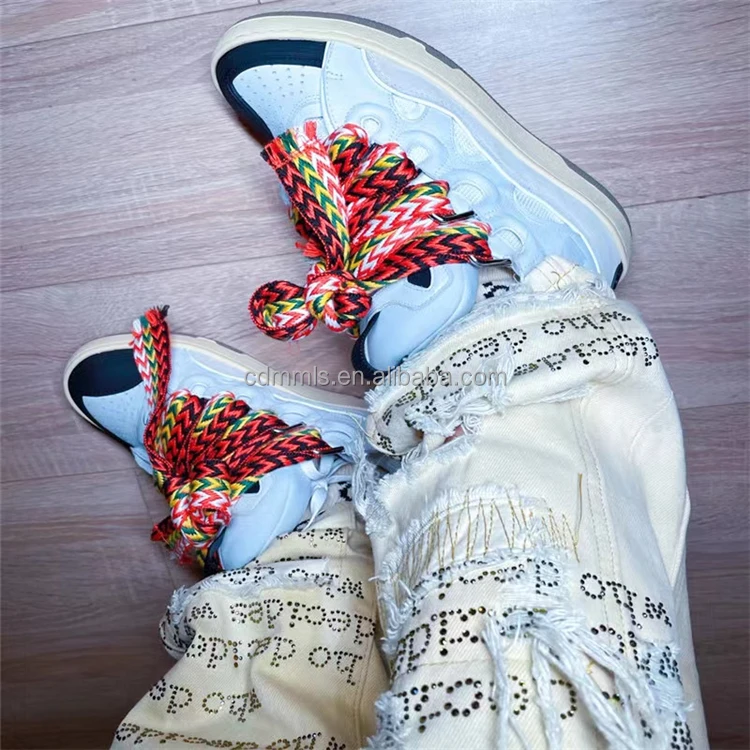 Women's low heel sneakers personalized color contrast casual fashion shoes lace up flat bottom custom large women's shoes