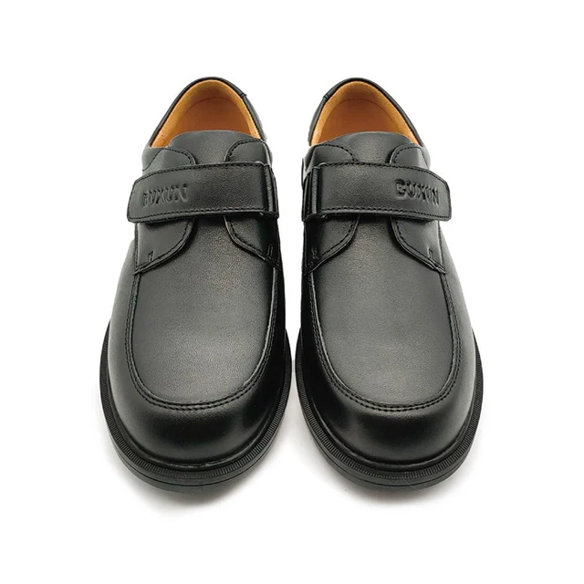 Черные кожаные форма Back To School модная удобная детская обувь школьная обувь черного цвета из искусственной кожи для мальчиков и девочек SU-B-001