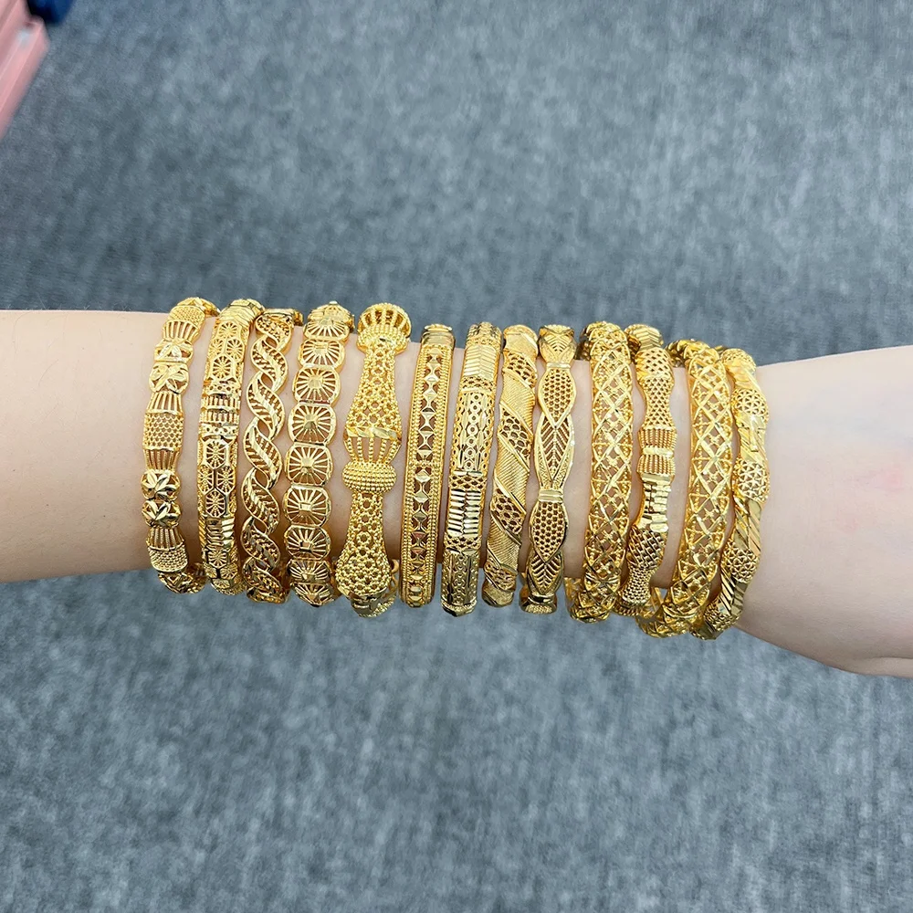 Jinxiuxing Wholesale Dubai Women Gold Bangle Brass Fashion Jewelry 24k ...