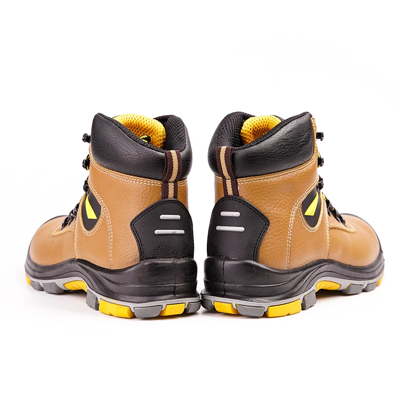 Leather Slip Resistant Price Steel Toe Construction Rubber Sole Work Boots for Men