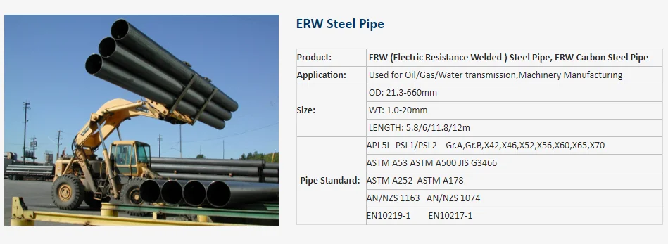product-1-1 Bare Line Pipe Api5l grade X42/X60/X70 Erw welded steel pipe carbon steel pipe