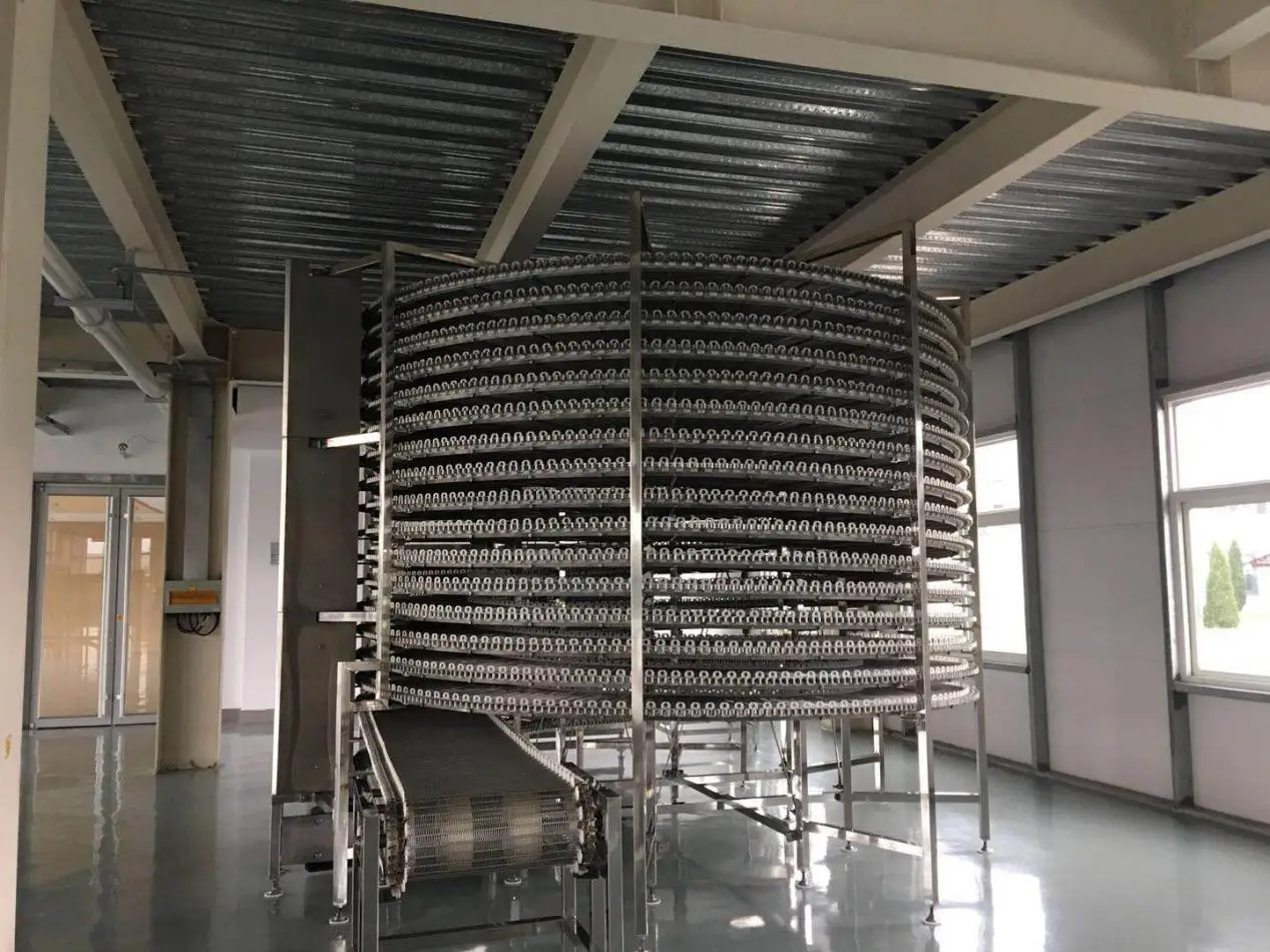 Single spiral/double spiral freezer/iqf fast freezer is used for freezing aquatic products and meat as well as pasta and ice cream