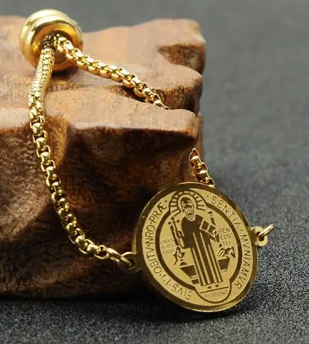 
Регулируемый католический непоглощающий Религиозный браслет из нержавеющей стали, христианские браслеты, амулетные браслеты, ювелирные изделия 