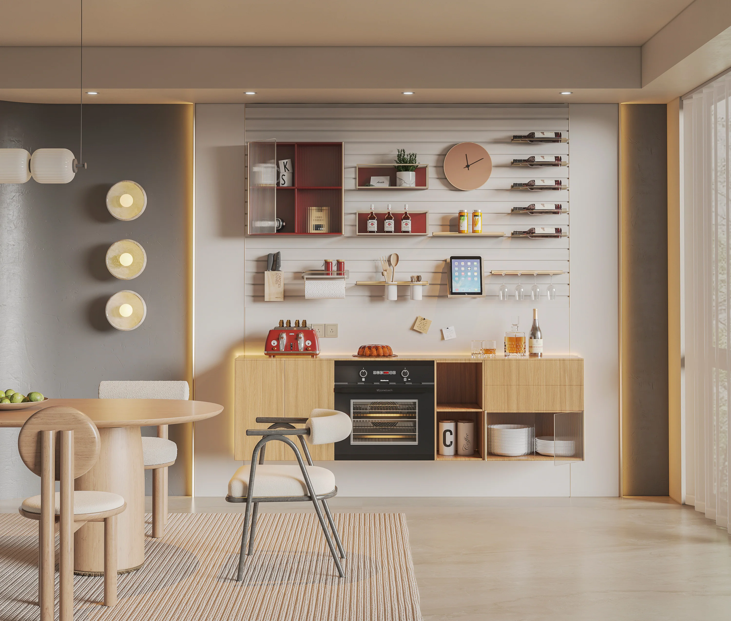 Latest Adjustable Storage Wall Shelves Aluminum Decorative Floating Shelf Wall Mount Organizer Shelf for Dining Room Sideboard details