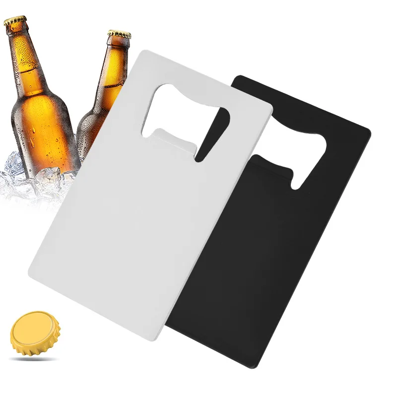 Custom printed advertising barware stainless steel metal credit card beer can bottle cap opener