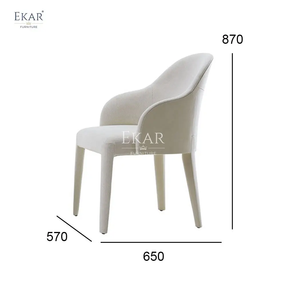 product modern wooden dining chair with light leather fabric and velvet metal frame white wax wood legs and armrests for indoor use-69