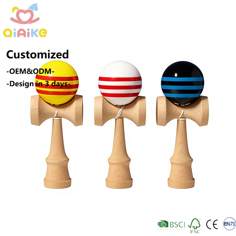 تخصيص بالجملة حسب الطلب (OEM وODM) لكُرة كينداما اليابانية، لعبة يدوية أميركية، كينداما خشبية على هيئة سيف وكُرة، لعبة تعليمية لتنمية التنسيق بين اليد والعين