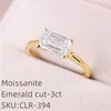 CLR-394 Moissanite taille émeraude 3ct