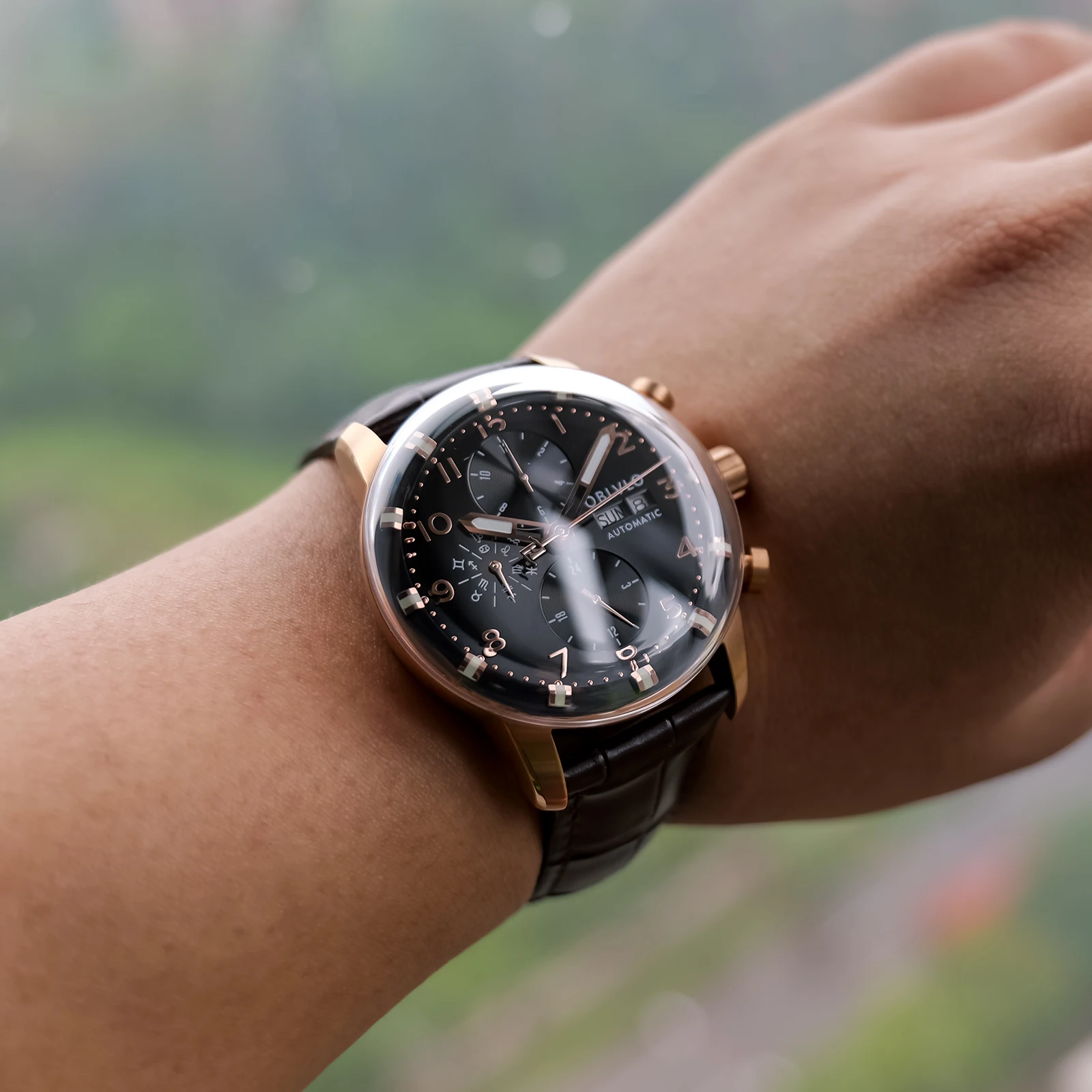 OBLVLO Orologio automatico da uomo di lusso superiore Orologio