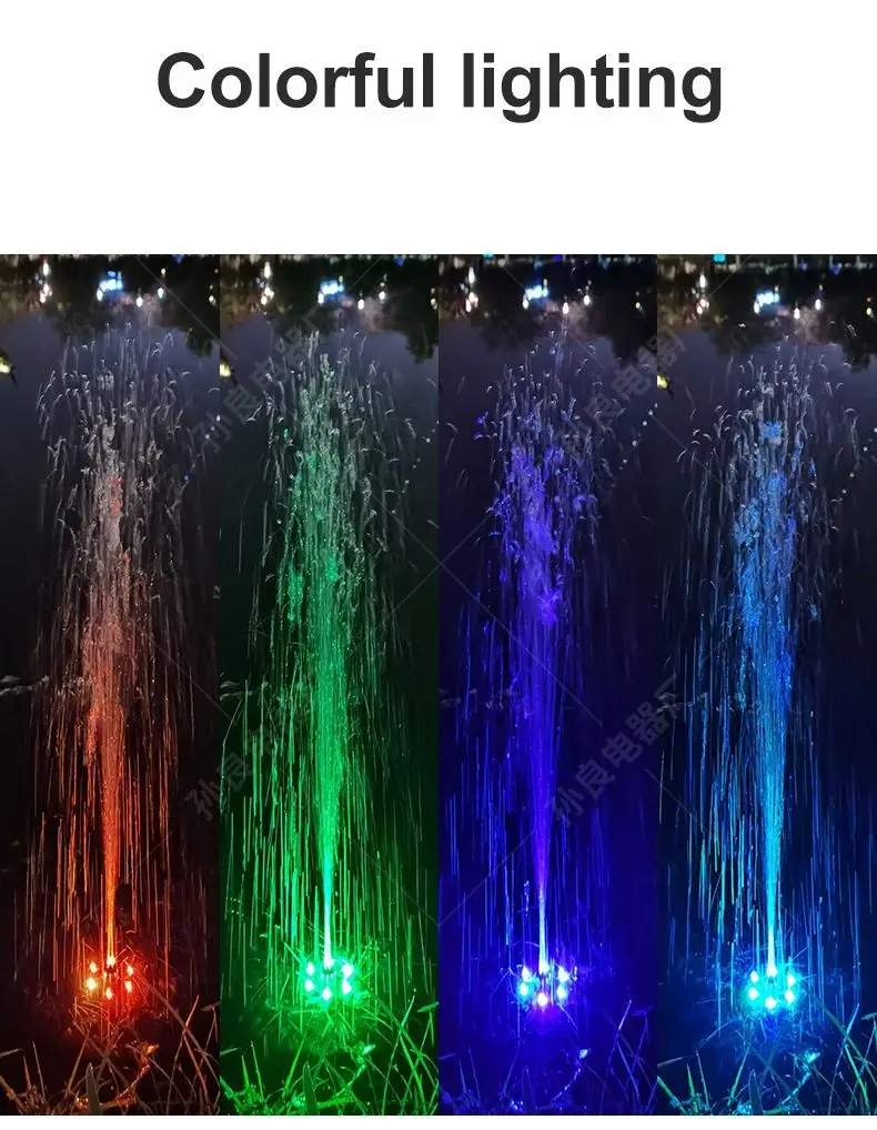 LED Colorful Water Floating Pump Fountain Light for Pool Swimming Pool Spa Pond Outdoor Garden Villa Hotel Yard
