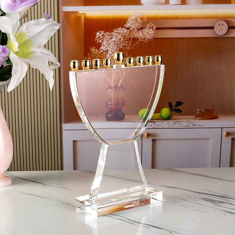 product small bridge 9 pillar transparent flat candlestick wedding center furniture decoration candlestick-9