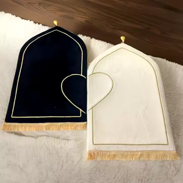 Tappetino da preghiera da viaggio pieghevole personalizzato con borsa, antiscivolo, spesso e imbottito in poliestere, per la preghiera islamica durante il Ramadan e l'Eid._voghion.com