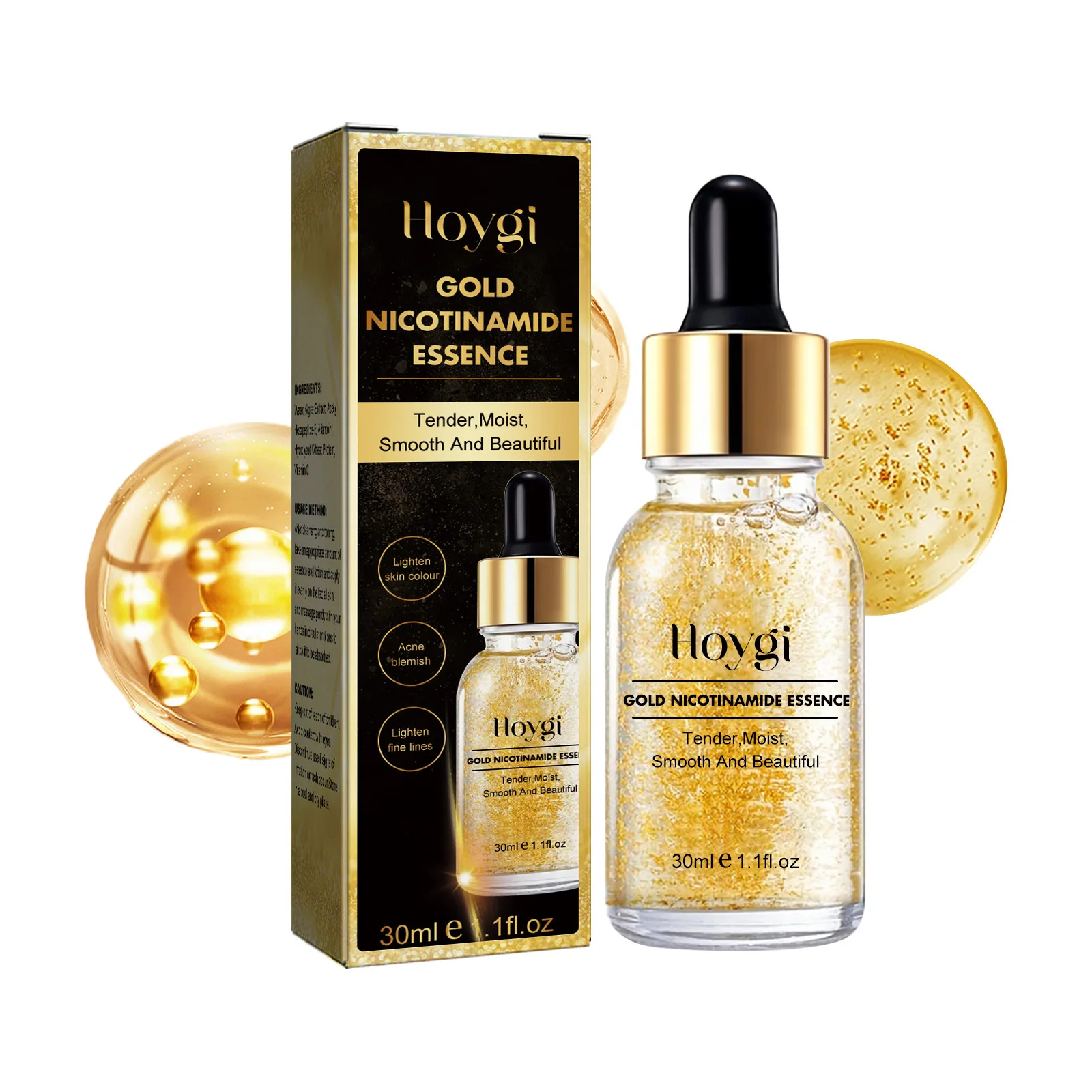 Hoygi 24k Gold Nicotinamide Essence Spot Fading Fine Lines Repair Skin ...